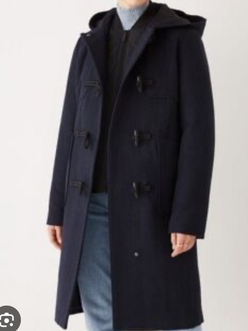 Navy Hooded Duffle Coat